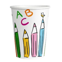 Aakkoset pahvimuki 250 ml 8 kpl/pkt