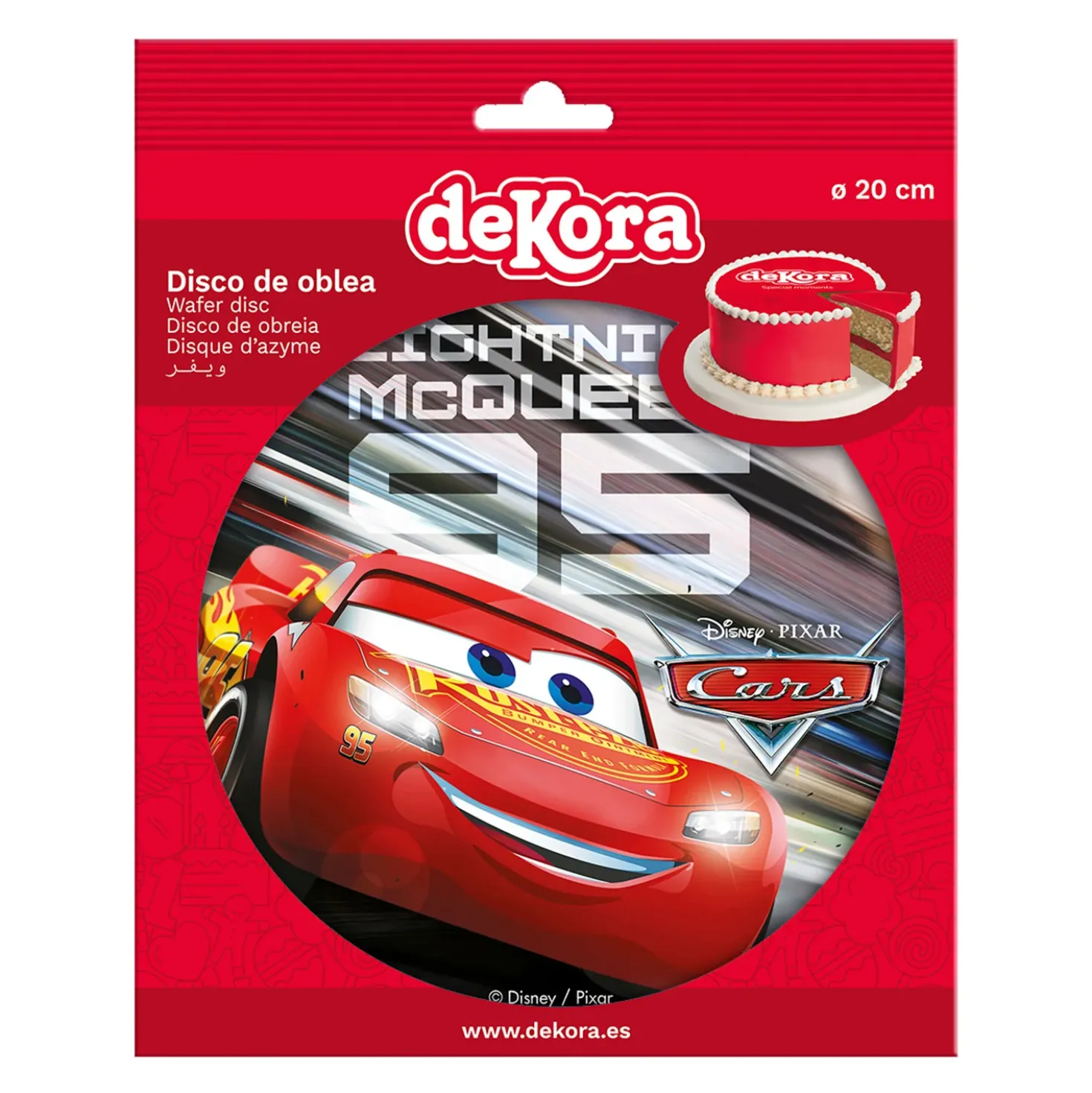 Autot Salama McQueen syötävä kakkukuva