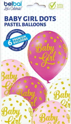 Baby girl ilmapallo 30 cm 6 kpl/pkt