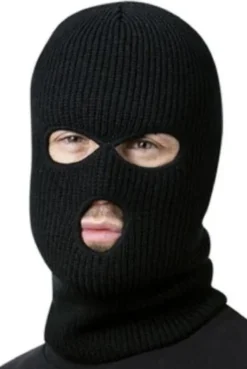 Balaklava musta kokopään maski