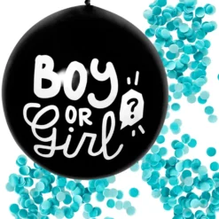Boy or Girl kumipallo vaaleansininen konfetti