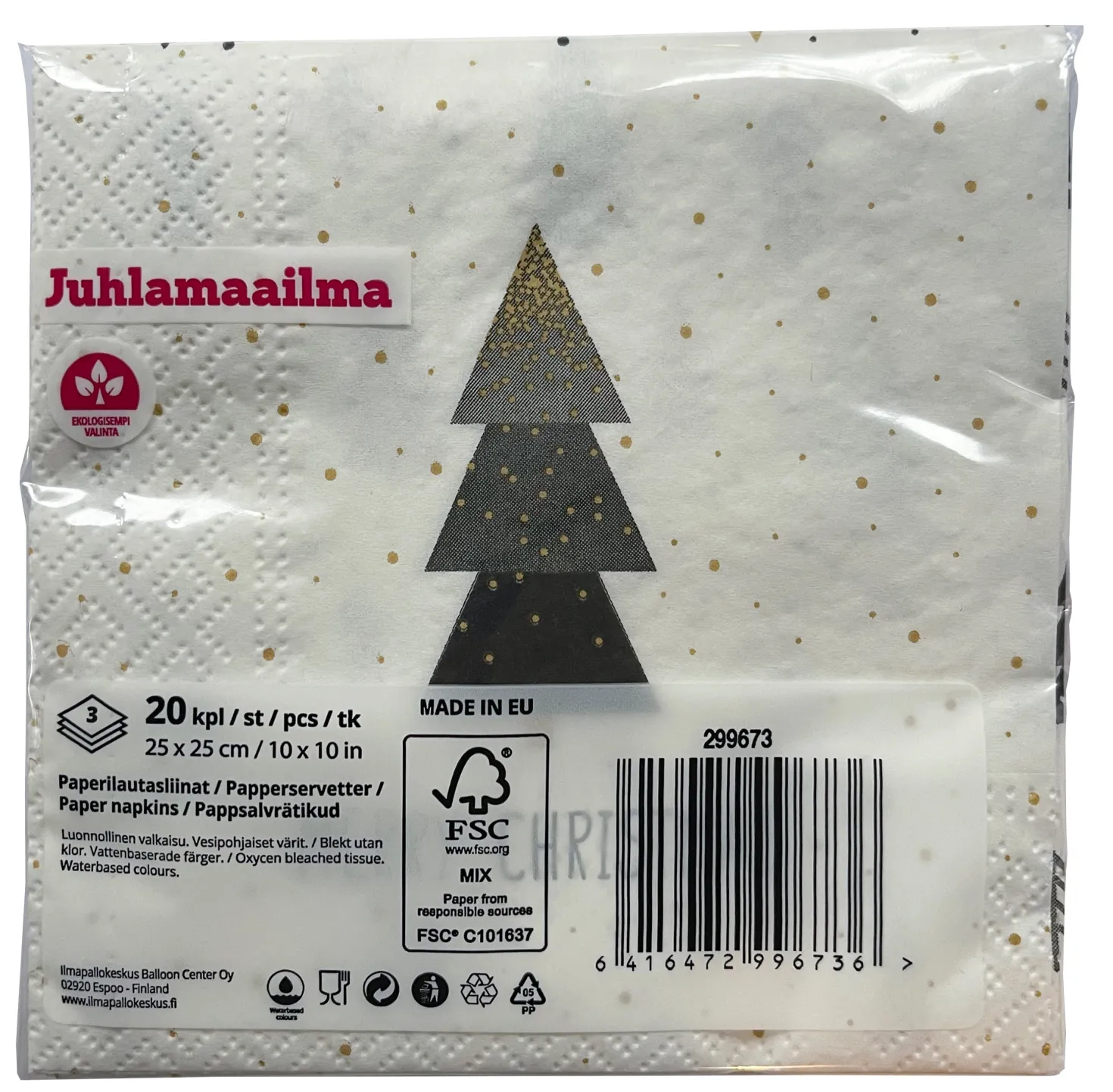Christmas joulukuuset lautasliina 25 x 25 cm 20 kpl/pkt