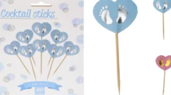 Cocktailtikku baby shower 20 kpl/pkt, lajitelmatuote 2 eri väriä