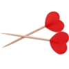 Cocktailtikku sydän punainen 6,5 cm 50 kpl/pkt