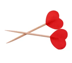 Cocktailtikku sydän punainen 6,5 cm 50 kpl/pkt
