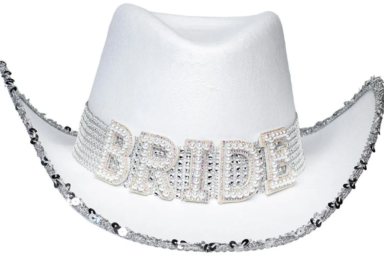 Cowboy hattu bride valkoinen