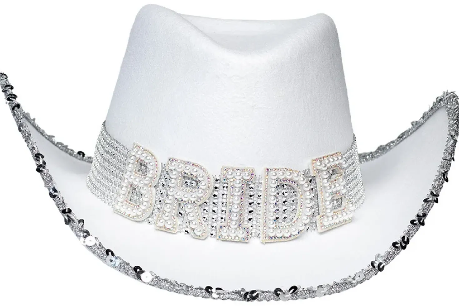 Cowboy hattu bride valkoinen