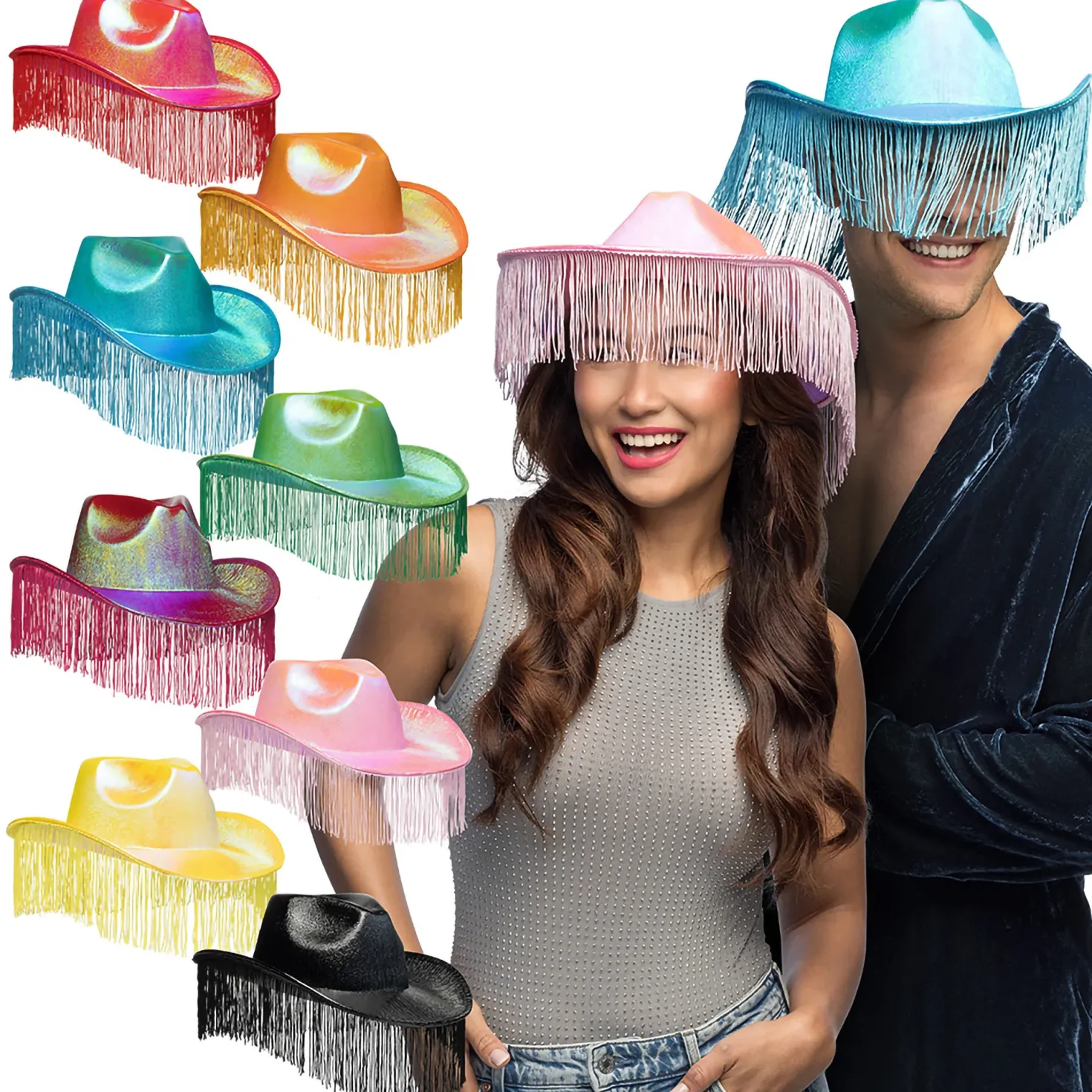 Cowboy hattu hapsuilla, 8 eri väriä