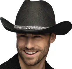 Cowboy hattu musta