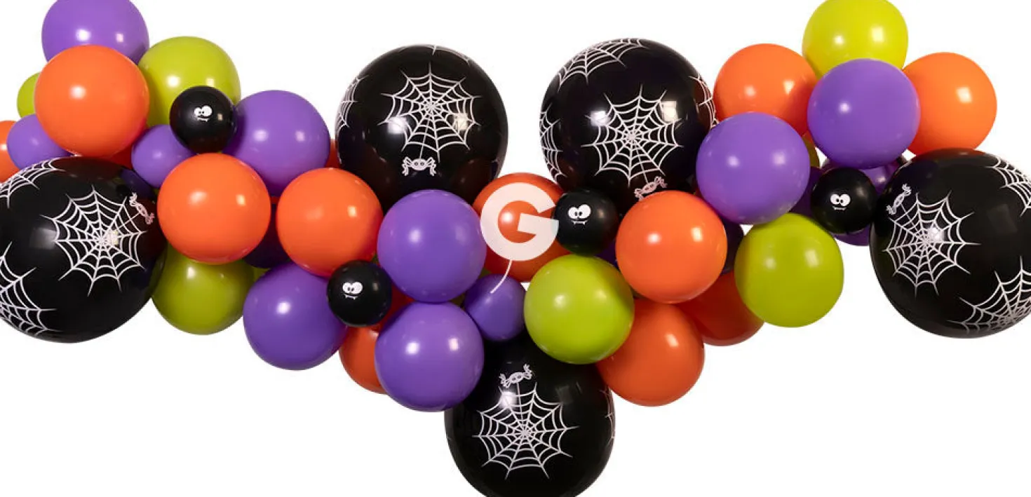 DIY Ilmapalloköynnös hämähäkinverkko halloween värit