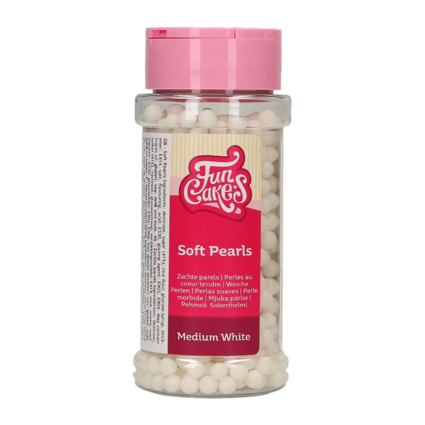 FunCakes pehmeä sokerihelmi, valkoinen (medium) 60 g