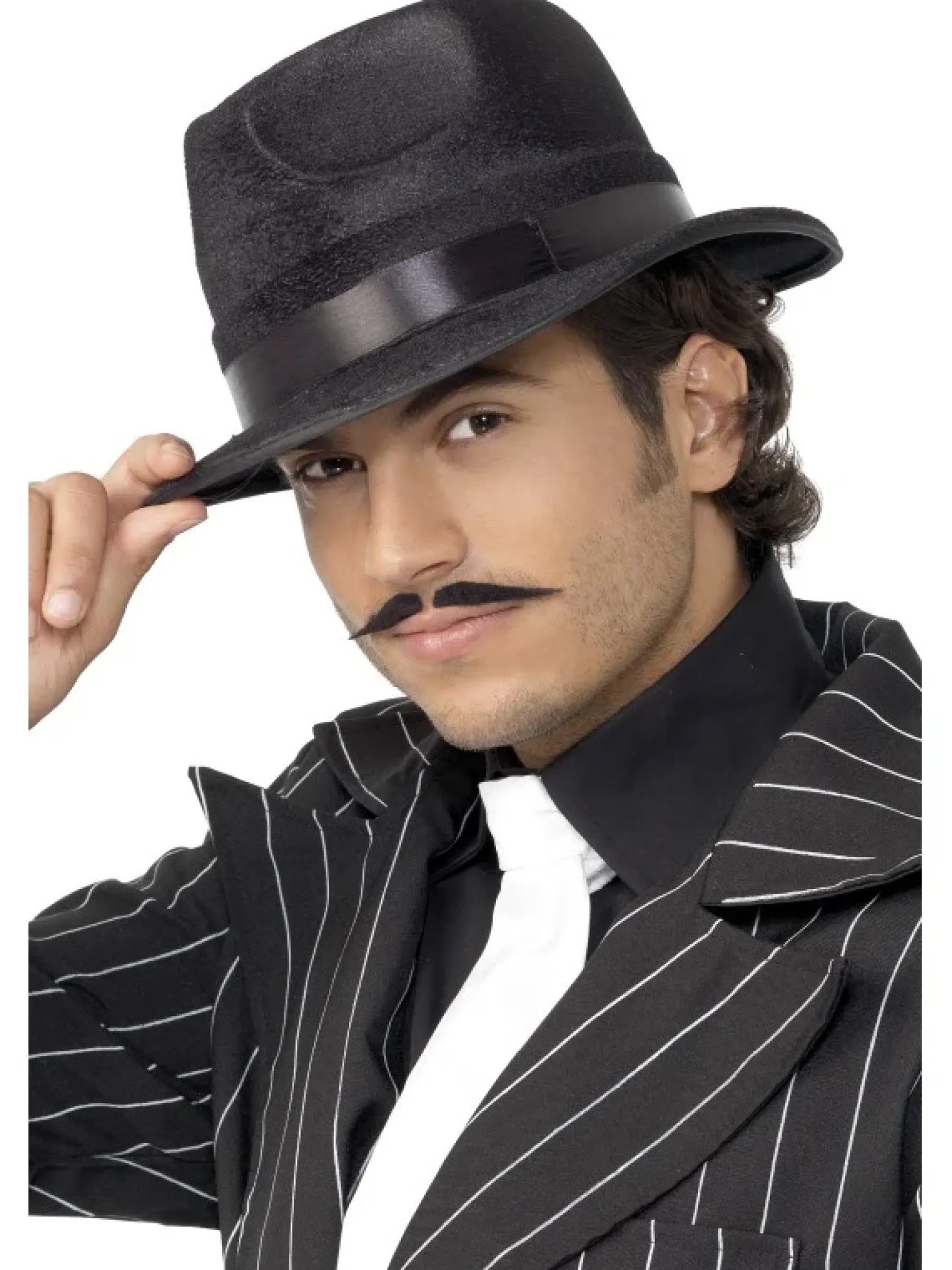 Gangsterihattu, musta silkkinauhalla