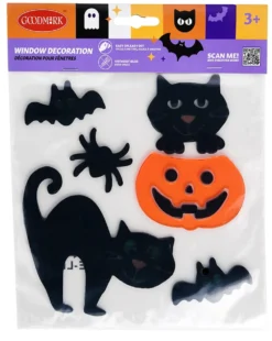 Halloween ikkunakoriste kissat 20 x 20 cm