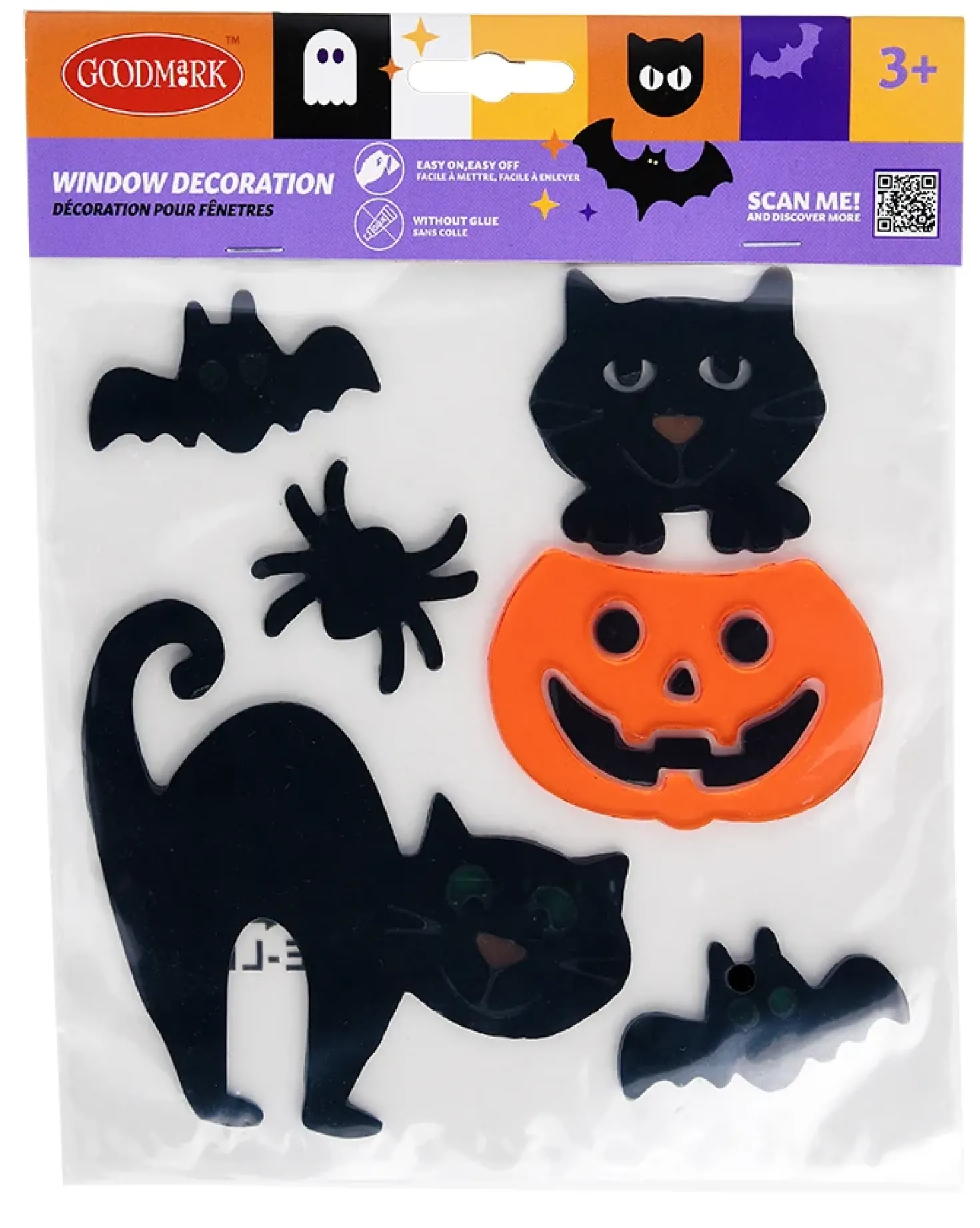 Halloween ikkunakoriste kissat 20 x 20 cm