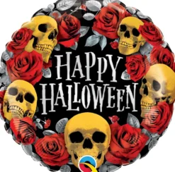 Halloween kultaiset pääkallot foliopallo