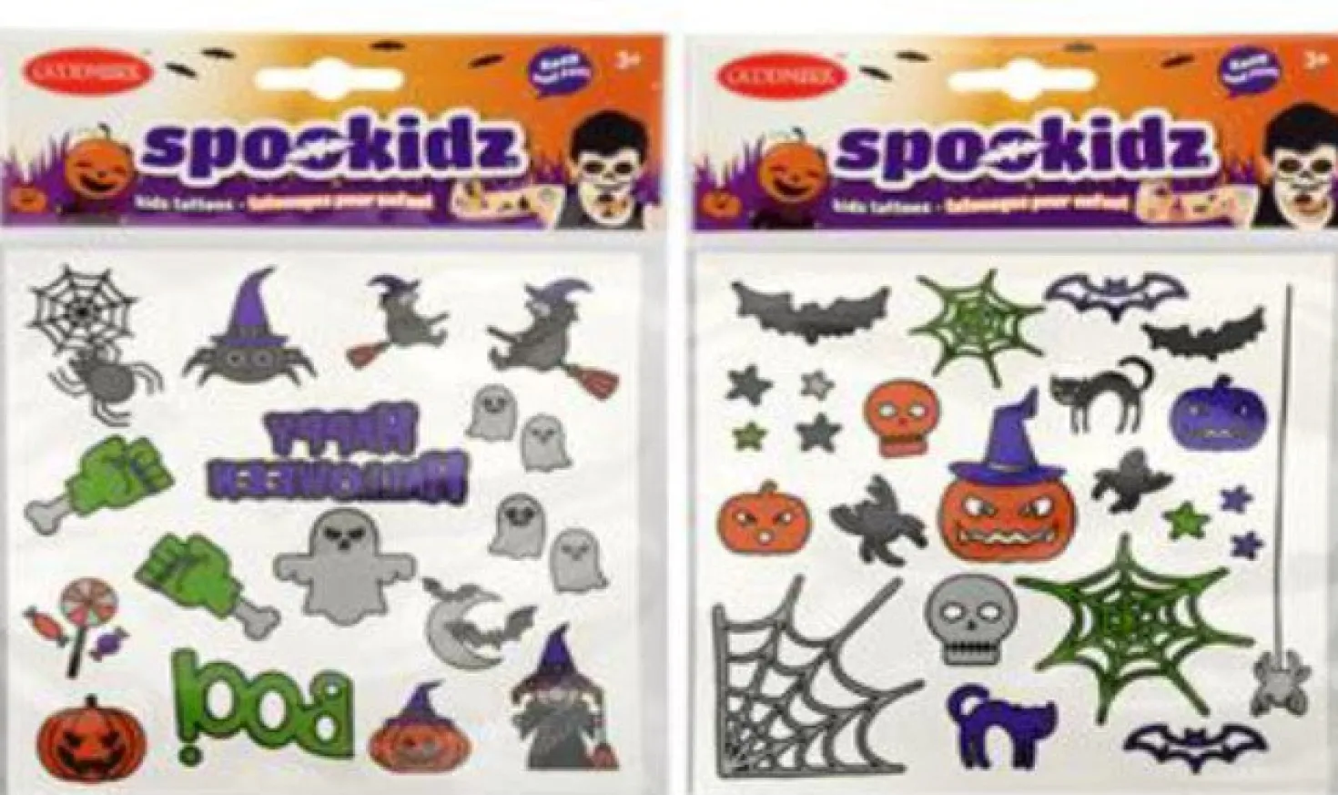 Halloween siirtokuvatatuointi 1 kpl/pkt, lajitelmatuote, 2 erilaista