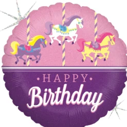 Happy Birthday karusellihevoset kimalle foliopallo