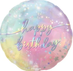 Happy Birthday kimalteleva pastelli foliopallo