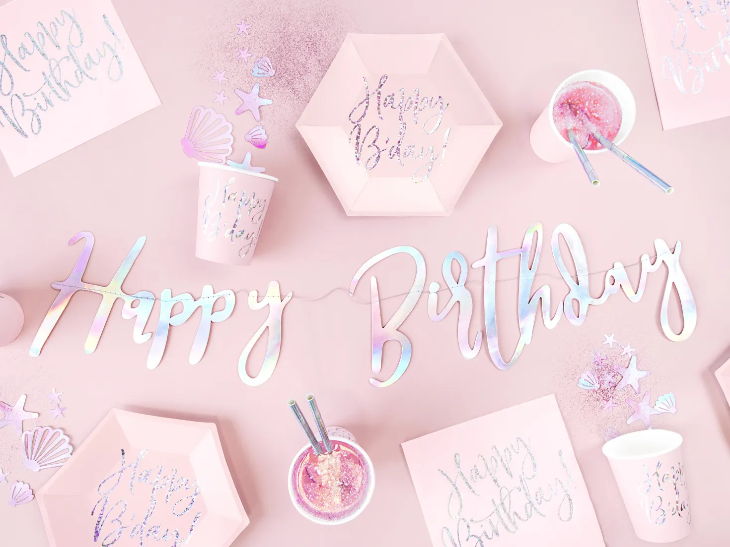 Happy Birthday kirjainnauha kuultoväri