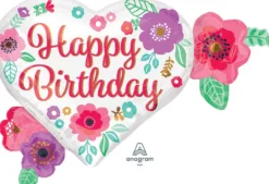 Happy Birthday kukat muotofoliopallo