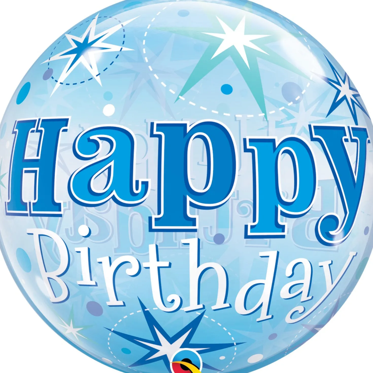 Happy Birthday läpikuultava kuplailmapallo