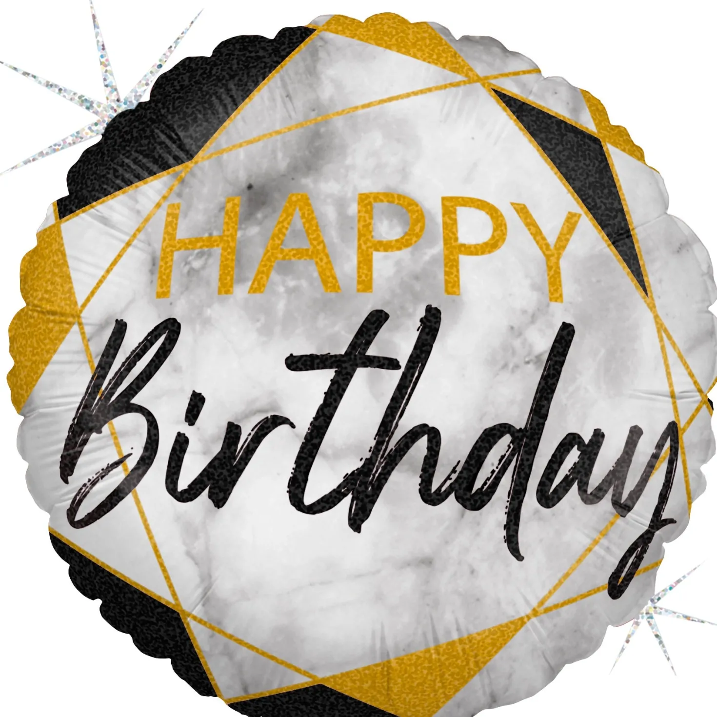 Happy Birthday marmori musta foliopallo