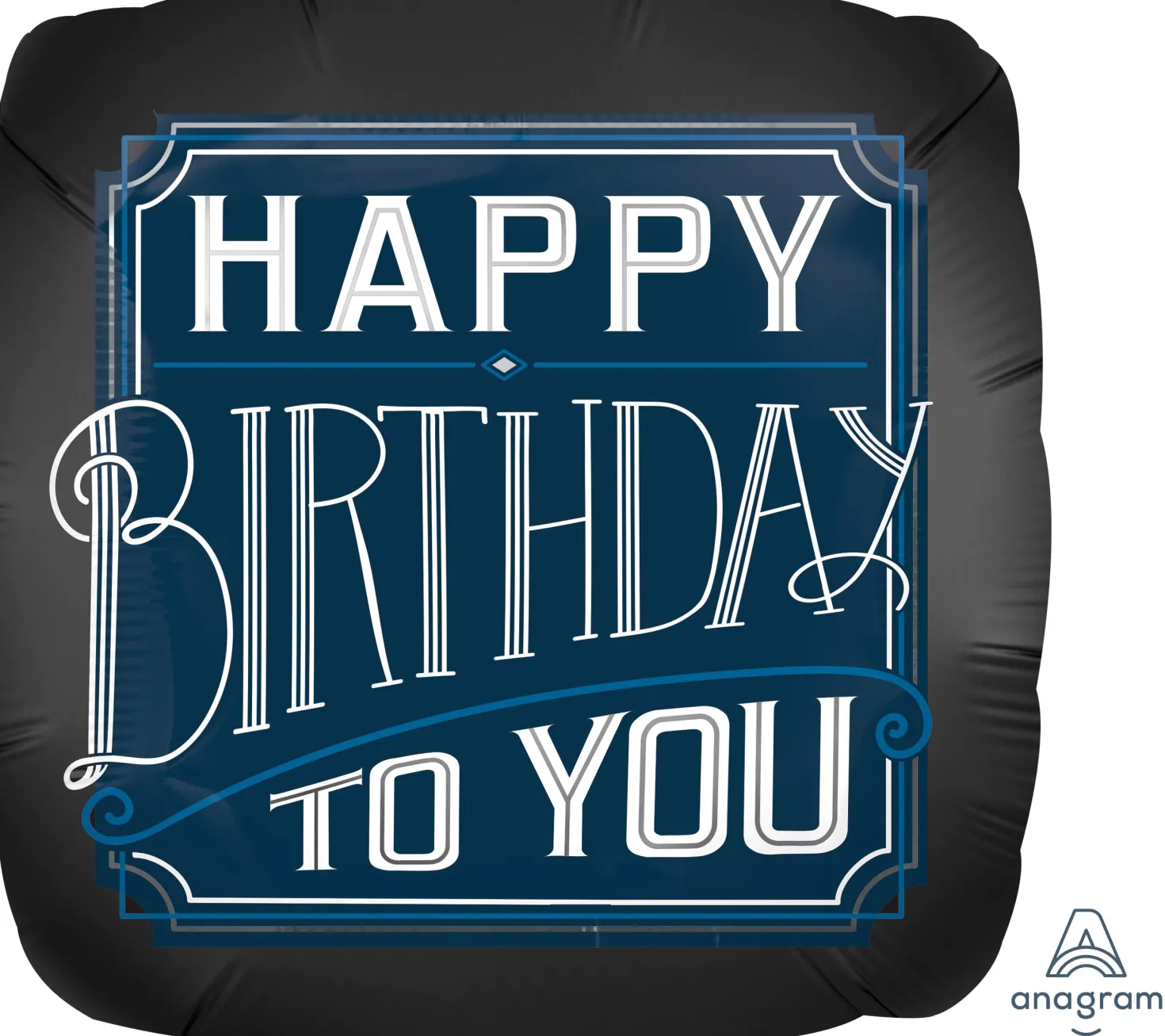 Happy Birthday musta foliopallo