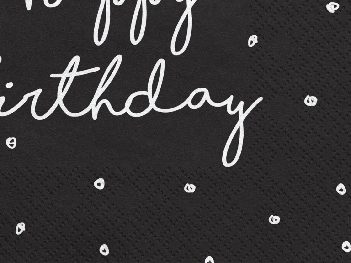 Happy Birthday musta suuri lautasliina 20 kpl/pkt
