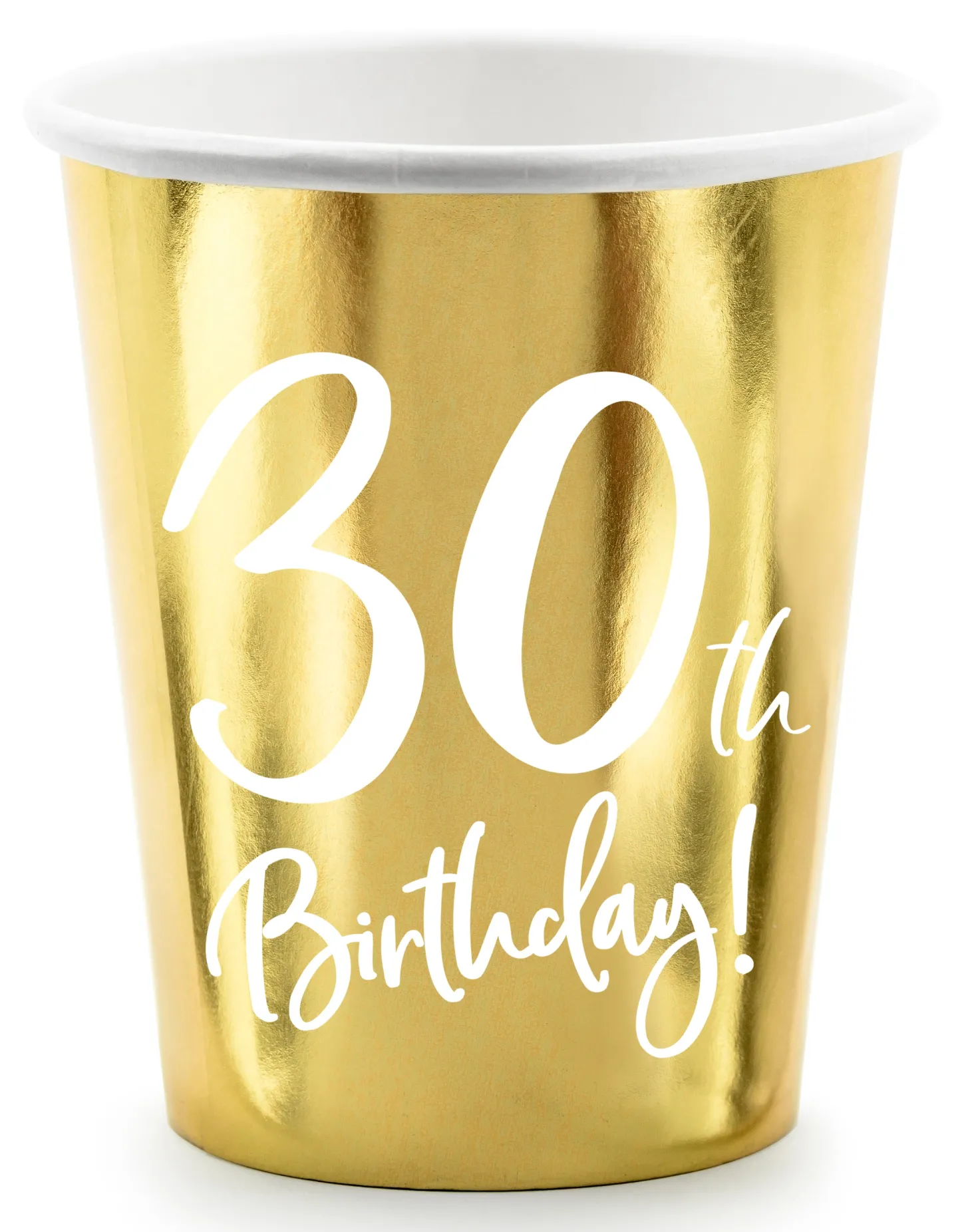 Happy Birthday 30 pahvimuki korkeakiiltokulta 6 kpl/pkt