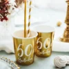 Happy Birthday 50 pahvimuki korkeakiiltokulta 6 kpl/pkt