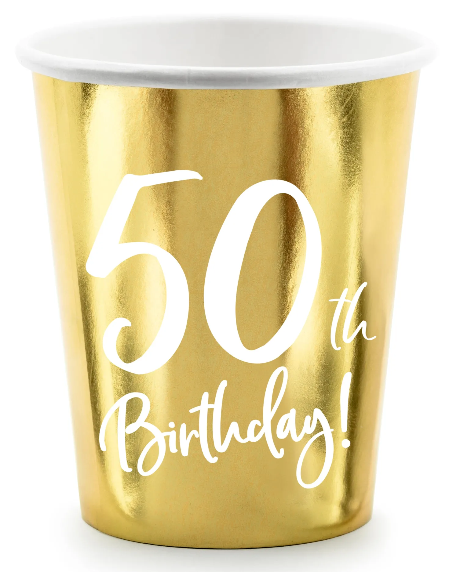 Happy Birthday 50 pahvimuki korkeakiiltokulta 6 kpl/pkt