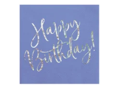 Happy Birthday suuri lautasliina, sininen 20 kpl/pkt