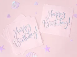 Happy Birthday suuri lautasliina vaaleanpunainen 20 kpl/pkt