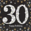 Happy Birthday 30, suuri lautasliina 16 kpl/pkt