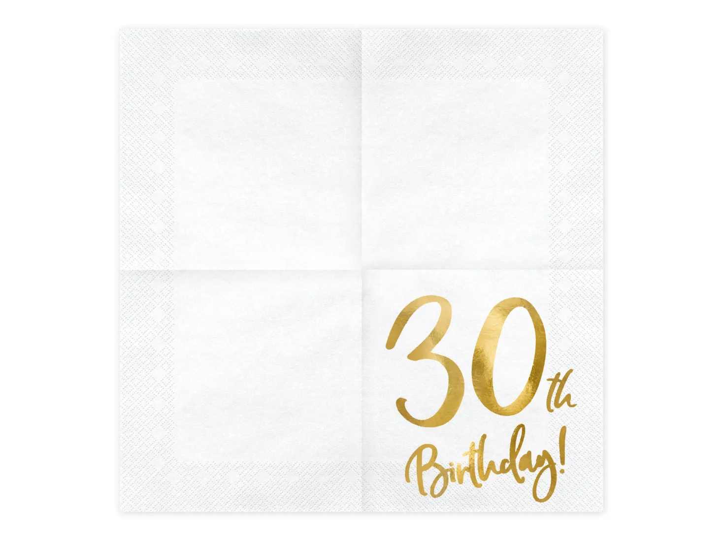 Happy Birthday 30 valkoinen suuri lautasliina 20 kpl/pkt