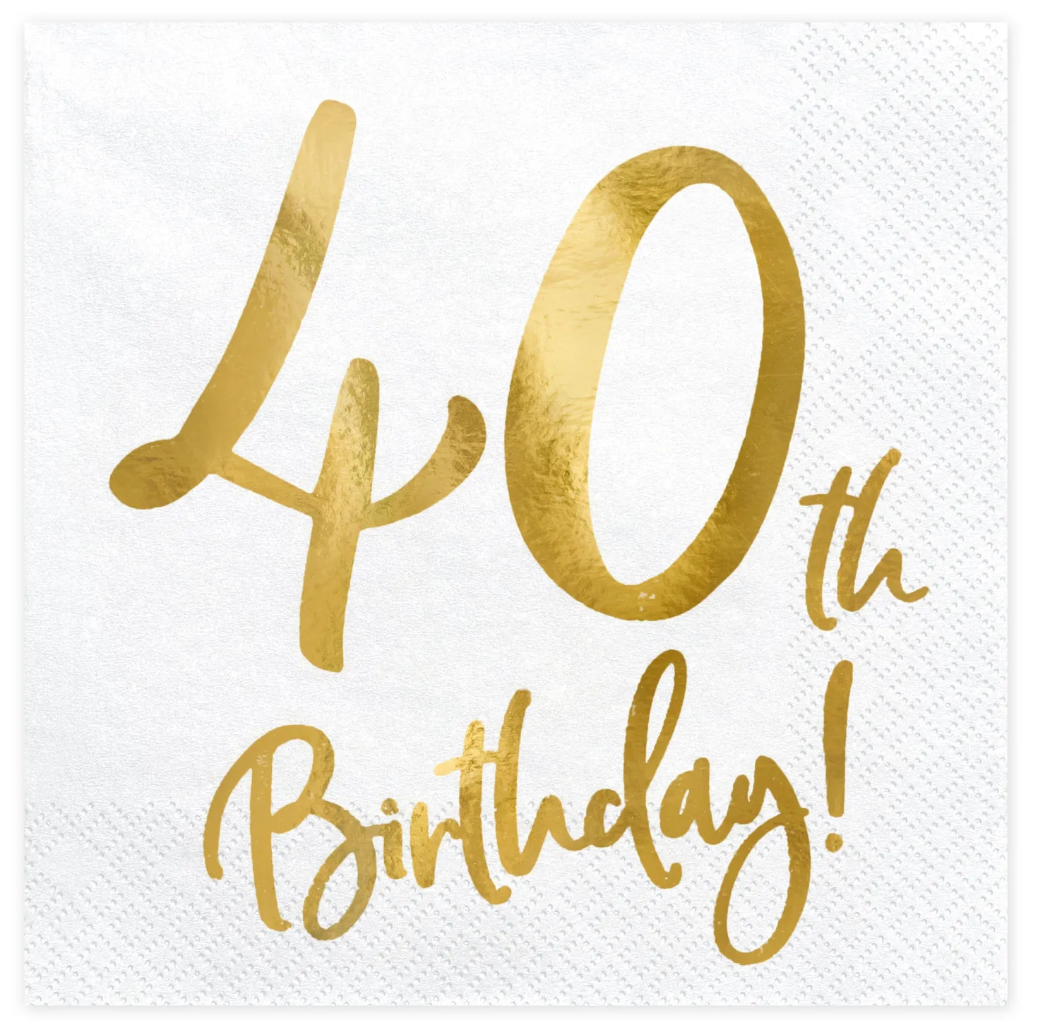 Happy Birthday 40 valkoinen suuri lautasliina 20 kpl/pkt