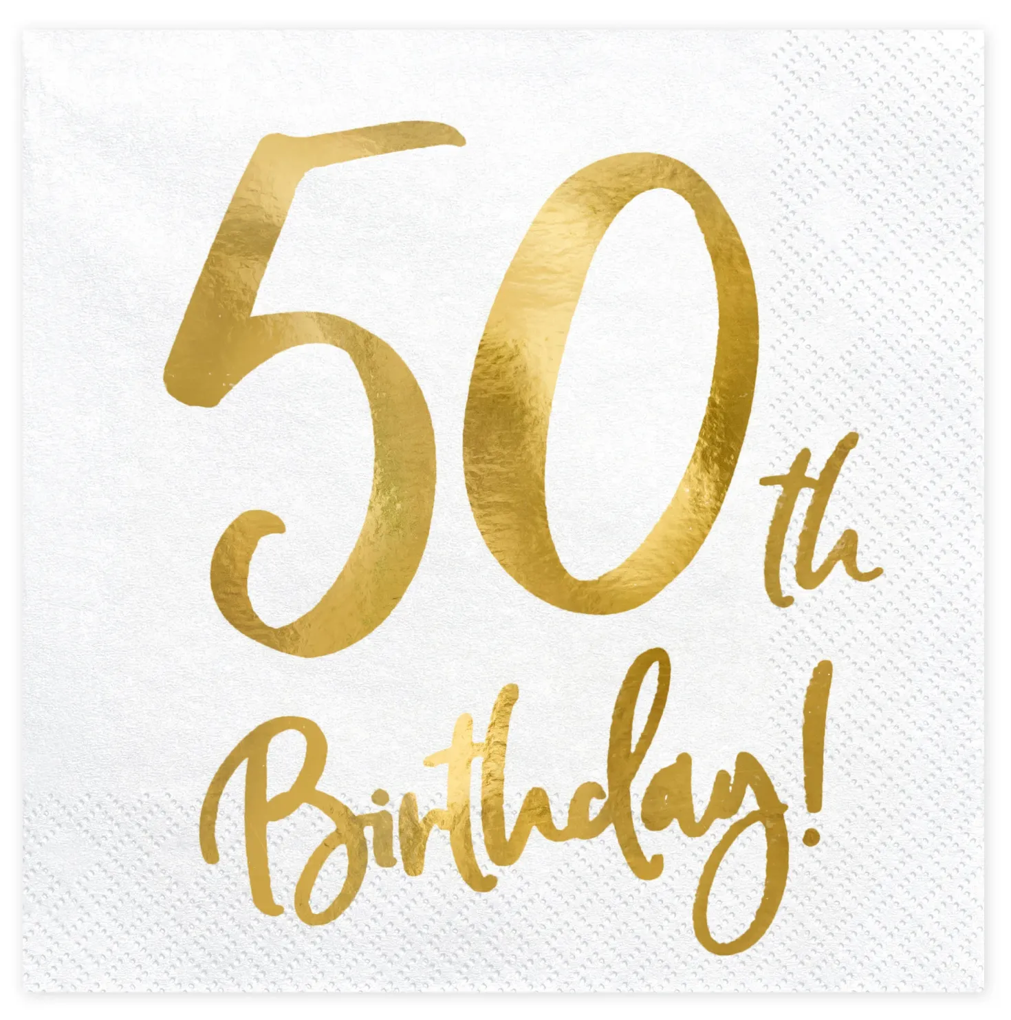 Happy Birthday 50 valkoinen suuri lautasliina 20 kpl/pkt