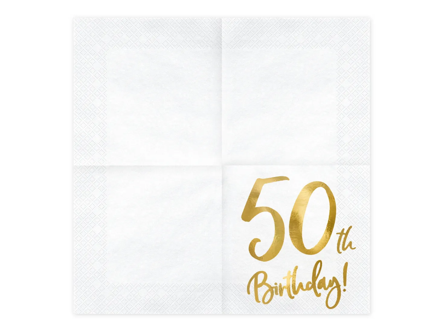 Happy Birthday 50 valkoinen suuri lautasliina 20 kpl/pkt