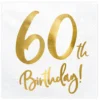 Happy Birthday 60 valkoinen suuri lautasliina 20 kpl/pkt