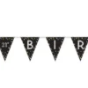Happy Birthday viirinauha musta/kulta lisättävillä numerotarroilla