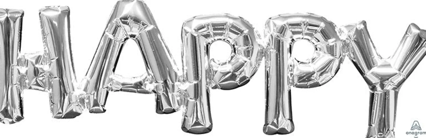 Happy kirjaimet puhallettava foliopallo
