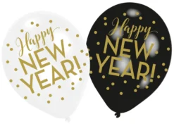 Happy new year ilmapallo 27,5, cm 6 kpl/pss