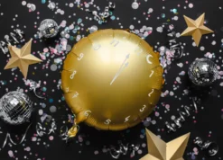 Happy New Year kello kullanvärinen foliopallo