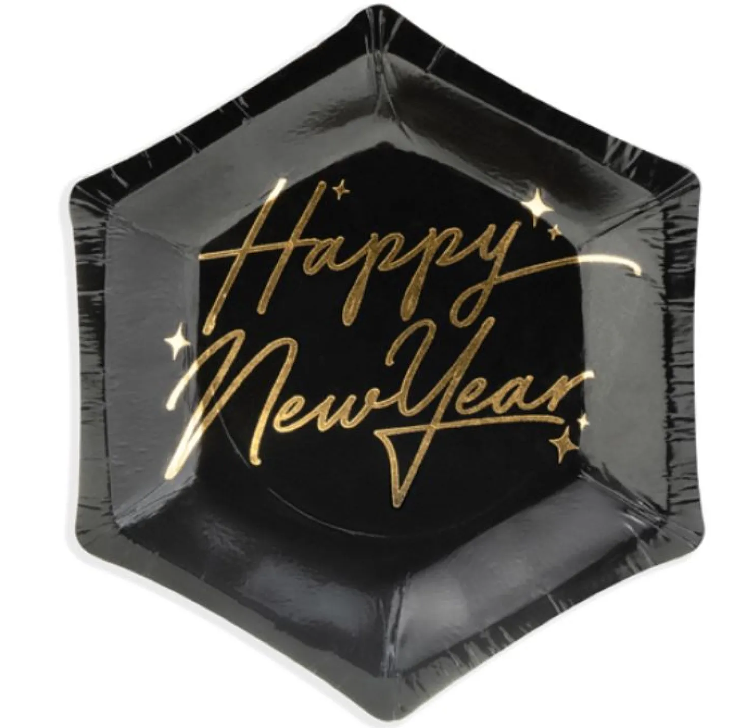 Happy New Year pahvilautanen 12,5 cm 6 kpl/pkt