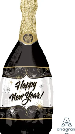 Happy New Year Shampanjapullo muotofoliopallo