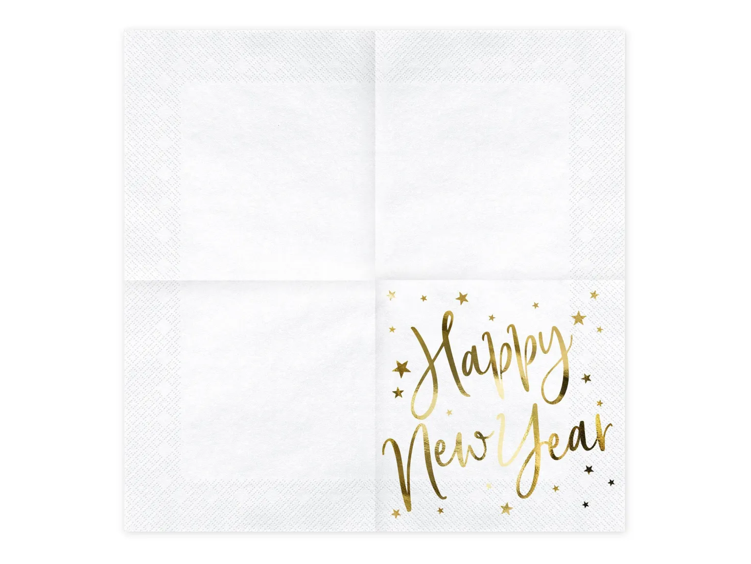 Happy New Year suuri lautasliina valkoinen 20 kpl/pkt