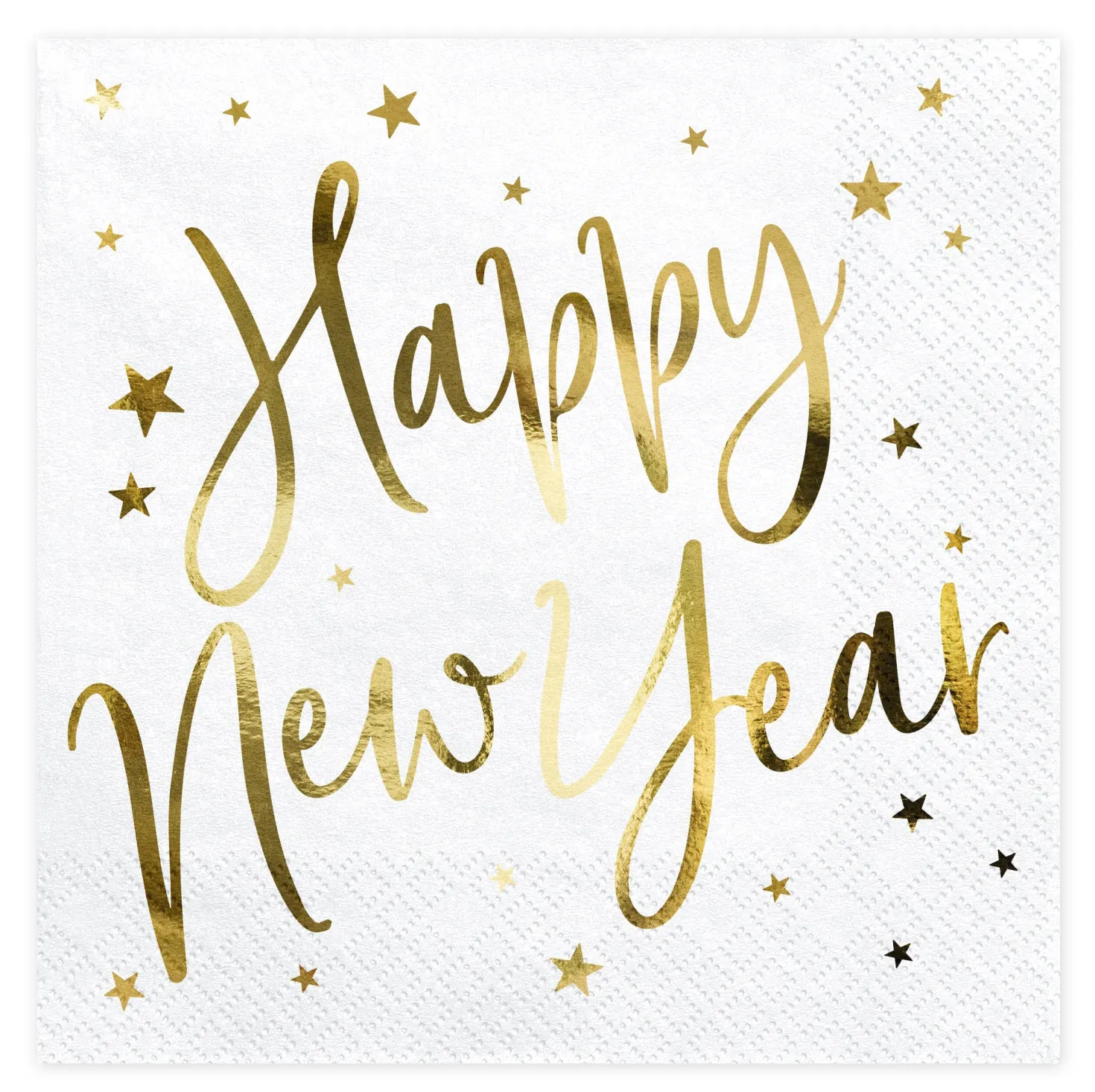 Happy New Year suuri lautasliina valkoinen 20 kpl/pkt
