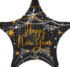 Happy New Year tähti foliopallo