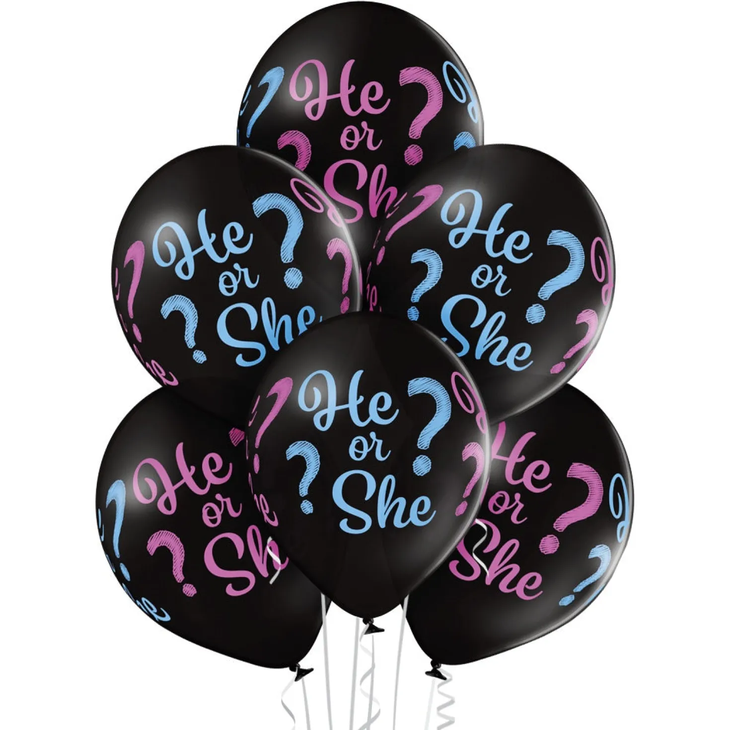 He or She ilmapallo 30 cm 6 kpl/pkt