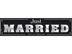 Hääkyltti pahvia, "Just married" hopea 1 kpl